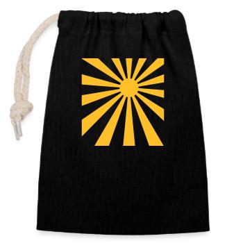 Rayons de soleil conception de rectangle - Sac cadeau en coton avec cordon (14 x 20 cm) - noir - Devant