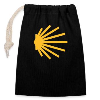 Camino de Santiago - Closable cotton gift bag (14x20cm) - black - Front