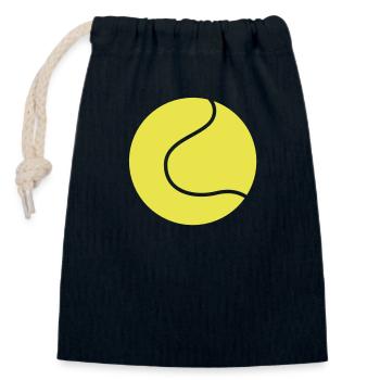définir la forme de la simple balle de tennis - Sac cadeau en coton avec cordon (14 x 20 cm) - bleu marine - Devant