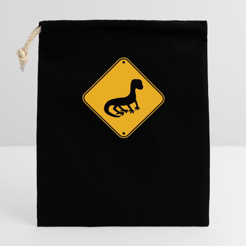 note caution warning caution shield silhouette Closable cotton gift bag (14x20cm)