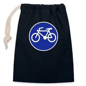 bicycle - Closable cotton gift bag (14x20cm) - navy - Front