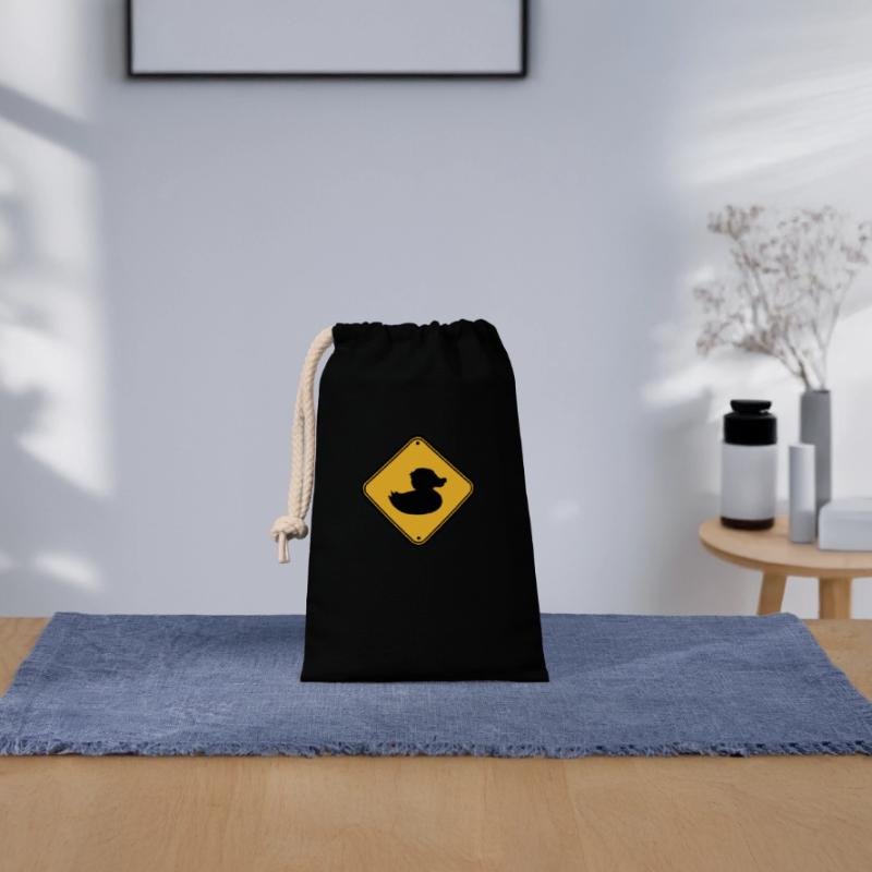 zone shield prohibited note danger caution Closable cotton gift bag (14x20cm)