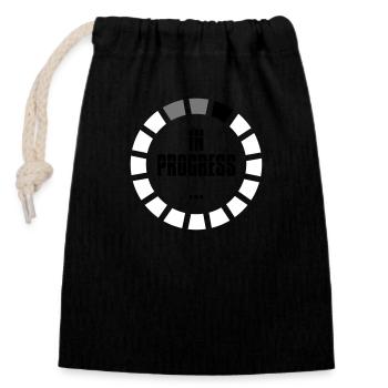 en cours de chargement signe le chargement du cercle de l'anneau devient un - Sac cadeau en coton avec cordon (14 x 20 cm) - noir - Devant