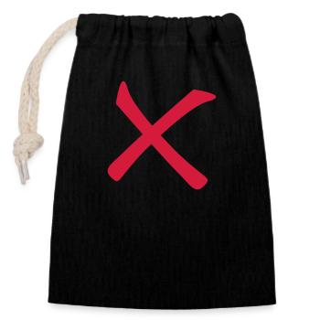 x - Closable cotton gift bag (14x20cm) - black - Front