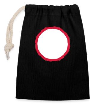 roter ring kreis rund rahmen umrandung kontur pfad - Verschließbarer Geschenkbeutel aus Baumwolle (14x20cm) - Schwarz - Vorne