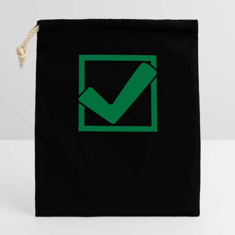 Rectangular hook logo Closable cotton gift bag (14x20cm)