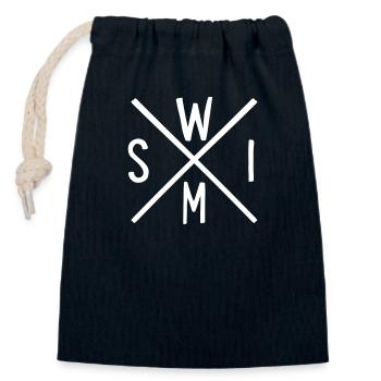 schwimmen - Verschließbarer Geschenkbeutel aus Baumwolle (14x20cm) - Navy - Vorne