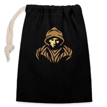 Assasin design villain - Closable cotton gift bag (14x20cm) - black - Front