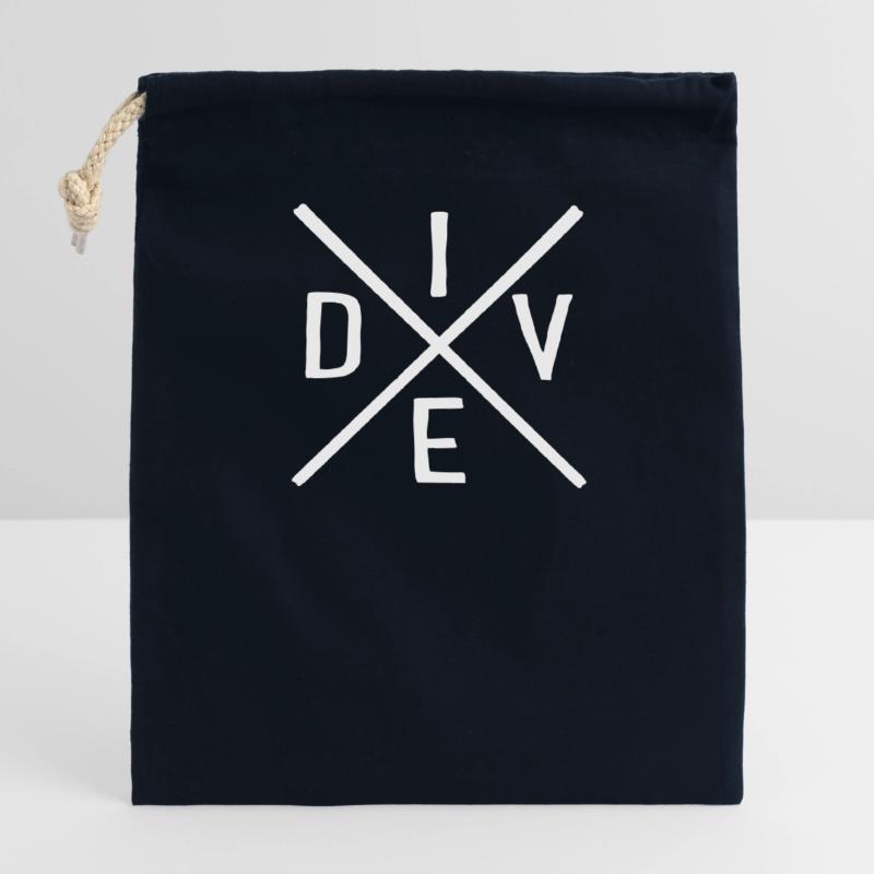 dive Closable cotton gift bag (14x20cm)