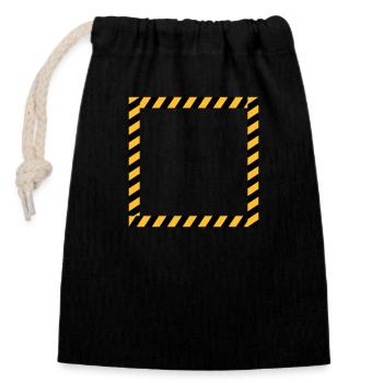 Ruban de barrière de signe de cadre - Sac cadeau en coton avec cordon (14 x 20 cm) - noir - Devant