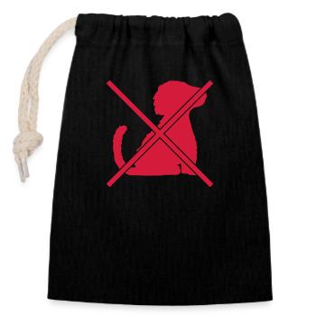 Shield No Dogs Symbol - Closable cotton gift bag (14x20cm) - black - Front