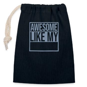 Template Awesome Like My - Closable cotton gift bag (14x20cm) - navy - Front