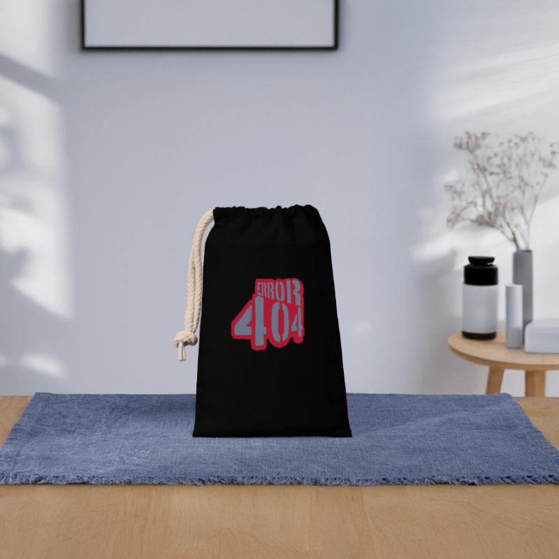 Error 404 Message Network Closable cotton gift bag (14x20cm)
