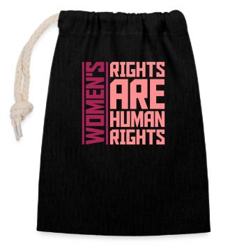 womens rights feminist quote - Closable cotton gift bag (14x20cm) - black - Front