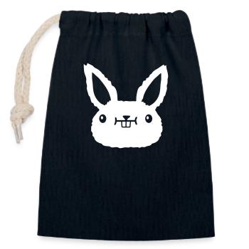 Dear kawaii Face - Closable cotton gift bag (14x20cm) - navy - Front