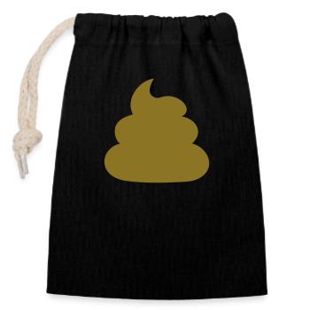 Symbol shit pile disgusting - Closable cotton gift bag (14x20cm) - black - Front
