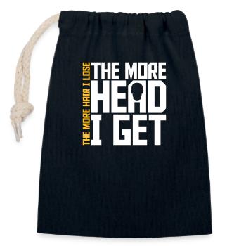 I get more head - Closable cotton gift bag (14x20cm) - navy - Front