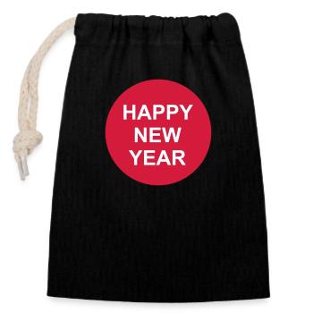 happy new year Zitat - Verschließbarer Geschenkbeutel aus Baumwolle (14x20cm) - Schwarz - Vorne