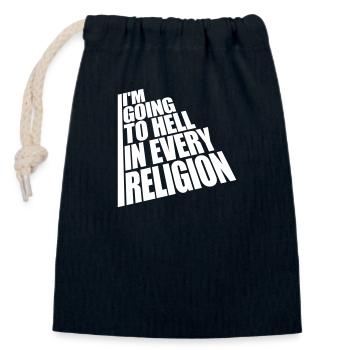 in going to hell - Closable cotton gift bag (14x20cm) - navy - Front