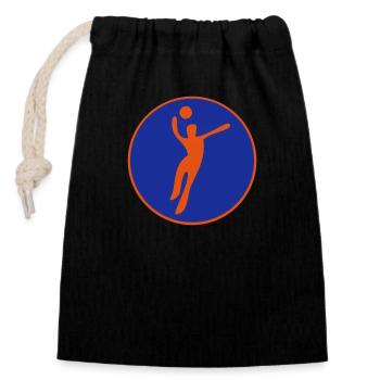 Handball - Closable cotton gift bag (14x20cm) - black - Front