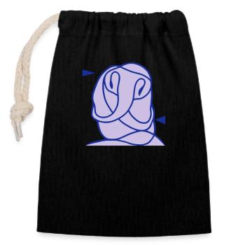 Everyone wants happiness. Hugs know no boundaries - Closable cotton gift bag (14x20cm) - black - Front