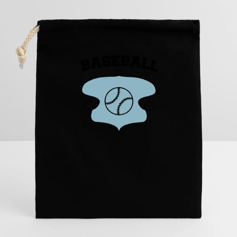 Conception d’écusson de baseball 2 Sac cadeau en coton avec cordon (14 x 20 cm)