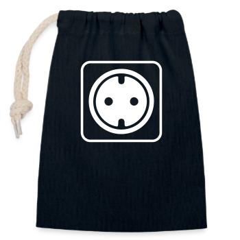 Socket icon - Closable cotton gift bag (14x20cm) - navy - Front