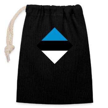 Estonia - Closable cotton gift bag (14x20cm) - black - Front