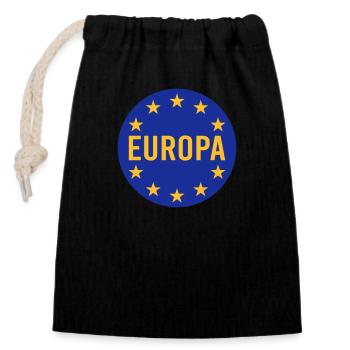 Europa - Verschließbarer Geschenkbeutel aus Baumwolle (14x20cm) - Schwarz - Vorne