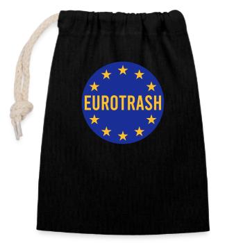 Eurotrash - Verschließbarer Geschenkbeutel aus Baumwolle (14x20cm) - Schwarz - Vorne
