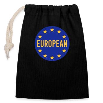 Europäisch - Verschließbarer Geschenkbeutel aus Baumwolle (14x20cm) - Schwarz - Vorne