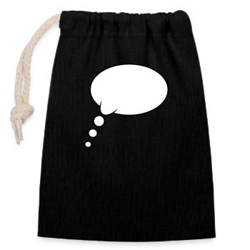 Thought Bubble Design - Closable cotton gift bag (14x20cm) - black - Front