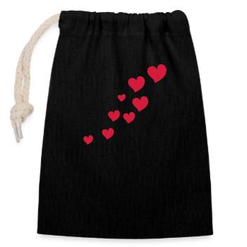 rising hearts - Closable cotton gift bag (14x20cm) - black - Front