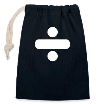 Shared icon math - Closable cotton gift bag (14x20cm) - navy - Front