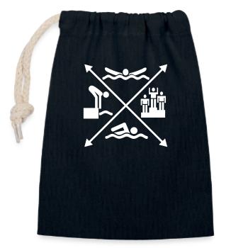 schwimmen - Verschließbarer Geschenkbeutel aus Baumwolle (14x20cm) - Navy - Vorne
