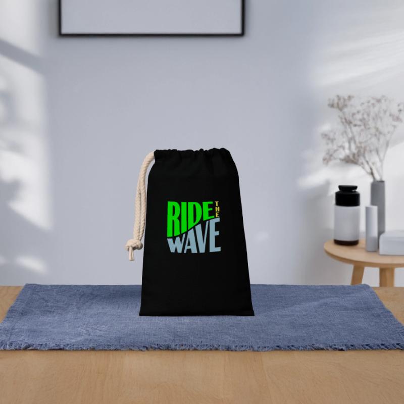 Ride the Wave plotter Closable cotton gift bag (14x20cm)