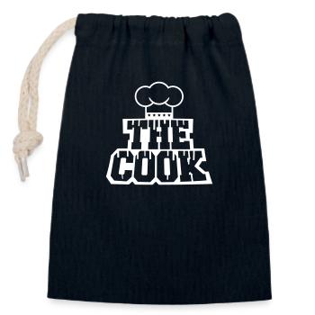 The Cook Master Chef Koch Küchen Kochen Chefmütze - Verschließbarer Geschenkbeutel aus Baumwolle (14x20cm) - Navy - Vorne