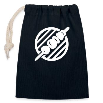 Grillades de kebab - Sac cadeau en coton avec cordon (14 x 20 cm) - bleu marine - Devant