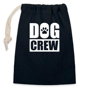 Dog Crew Saying - Closable cotton gift bag (14x20cm) - navy - Front