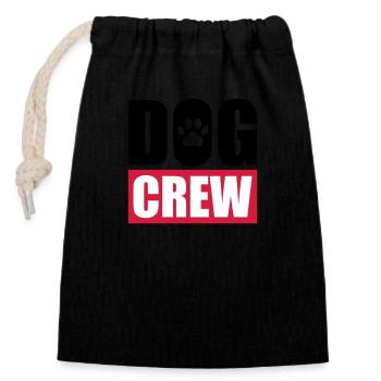 Équipage canin - Sac cadeau en coton avec cordon (14 x 20 cm) - noir - Devant