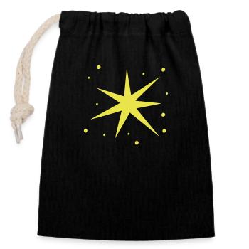Jagged Star - Closable cotton gift bag (14x20cm) - black - Front