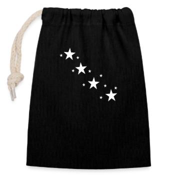 star - Closable cotton gift bag (14x20cm) - black - Front