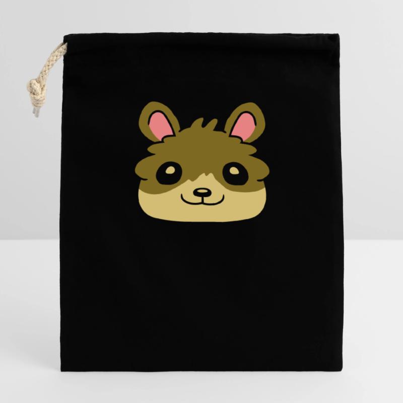 Hamster Gesicht Comic Geschenkidee Verschließbarer Geschenkbeutel aus Baumwolle (14x20cm)