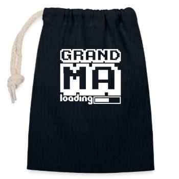 Pixel Grandma Barre de chargement Gamer Jeu vidéo - Sac cadeau en coton avec cordon (14 x 20 cm) - bleu marine - Devant