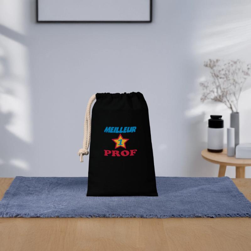 Meilleur PROF Sac cadeau en coton avec cordon (14 x 20 cm)