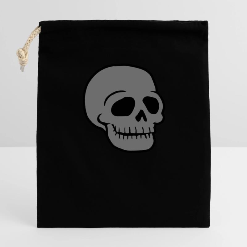 Friendly Comic Skull Skull Closable cotton gift bag (14x20cm)