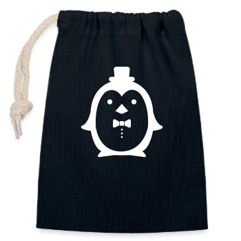 pingu gentleman - Verschließbarer Geschenkbeutel aus Baumwolle (14x20cm) - Navy - Vorne