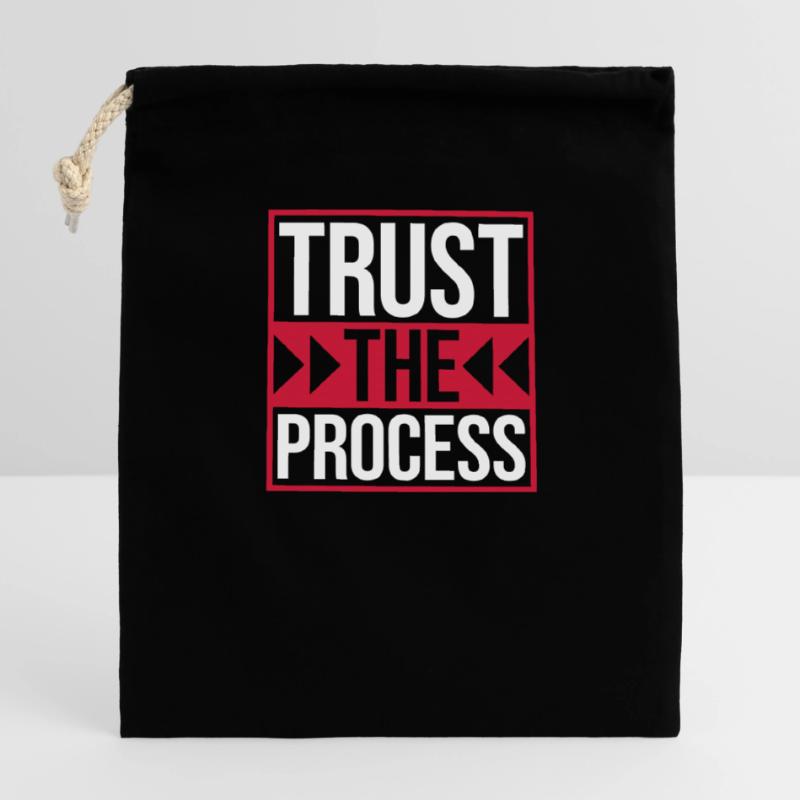 faire confiance au processus Devis Sac cadeau en coton avec cordon (14 x 20 cm)
