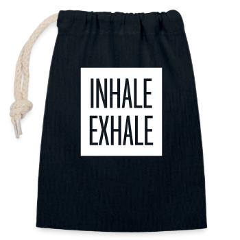 inhale exhale yoga Zitat - Verschließbarer Geschenkbeutel aus Baumwolle (14x20cm) - Navy - Vorne