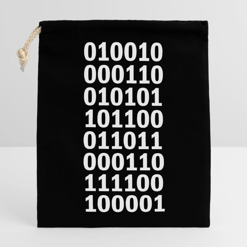Binary Code Program Language Closable cotton gift bag (14x20cm)